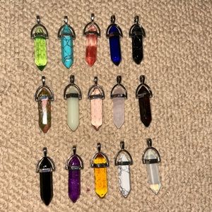 2PCS Faux Crystal Nacklace